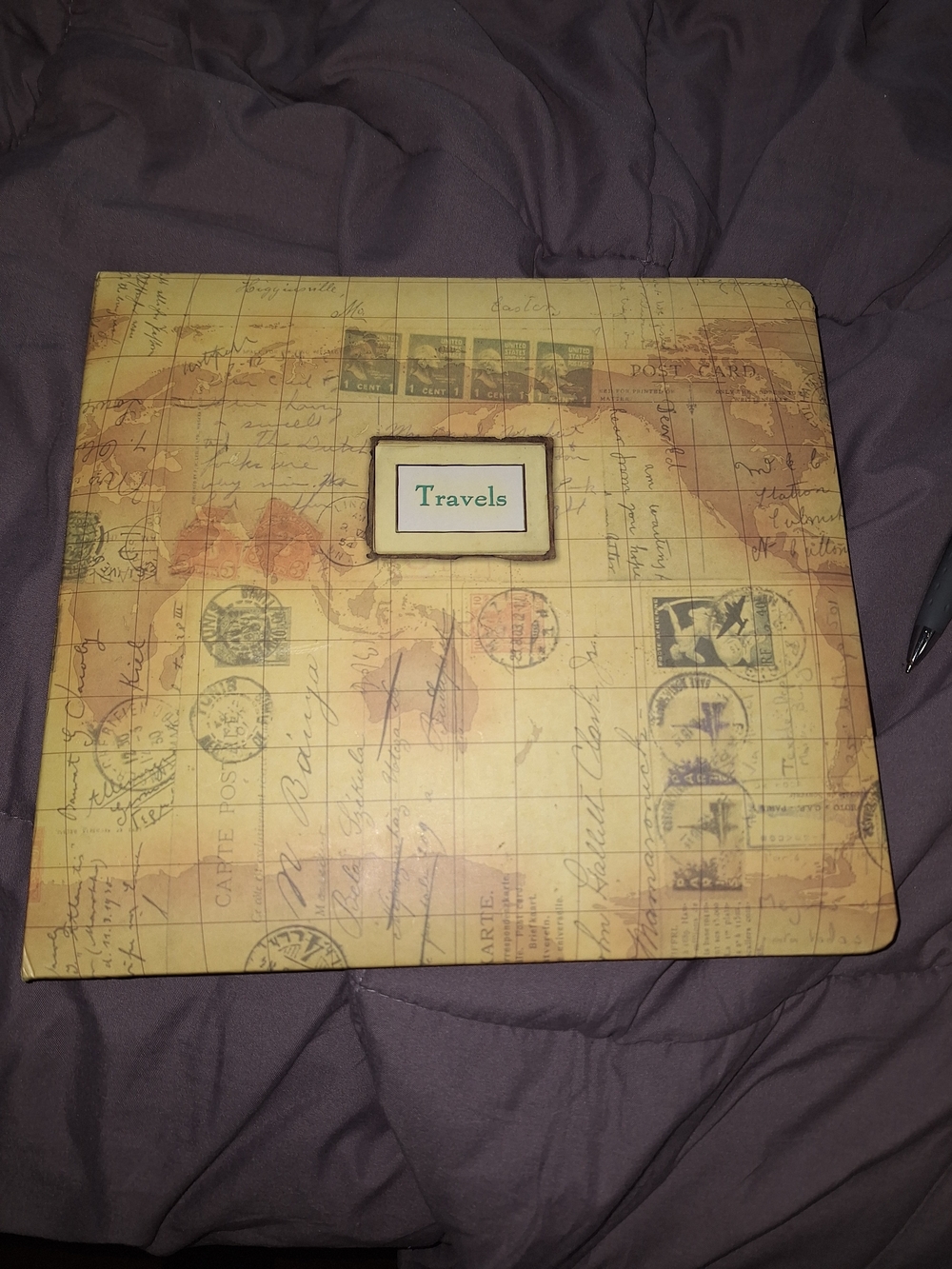 Travels Vintage Map Journal - Cream Travel Notebook